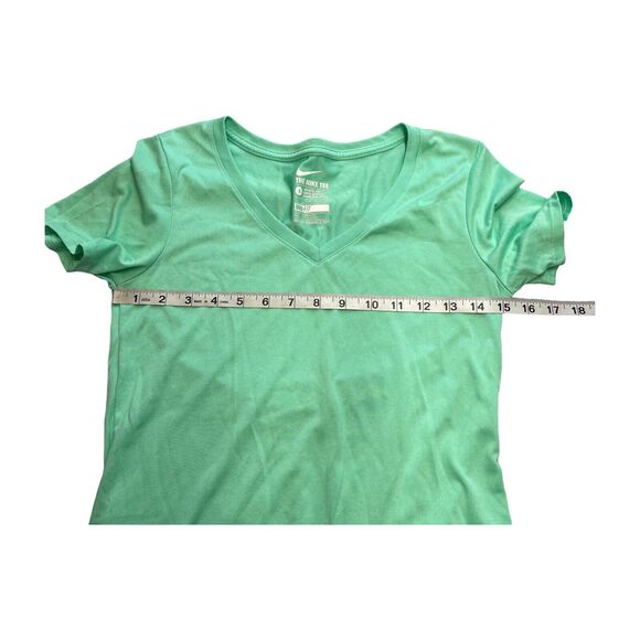 Nike Dri-Fit Top Womens Small Mint Athletic Cut V-Neck Short Sleeve Pullover Tee - Picture 5 of 6